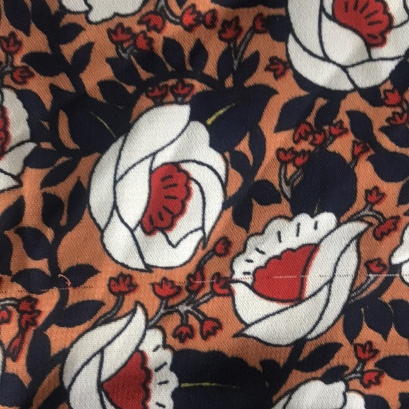 Papermoon for Stitch fix, navy terracotta floral long sleeves crew neck top Sz S - Picture 10 of 10